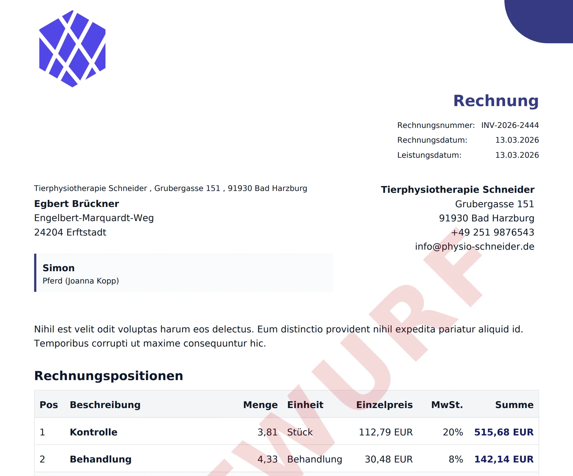 Mehr-Behandler-Rechnungen