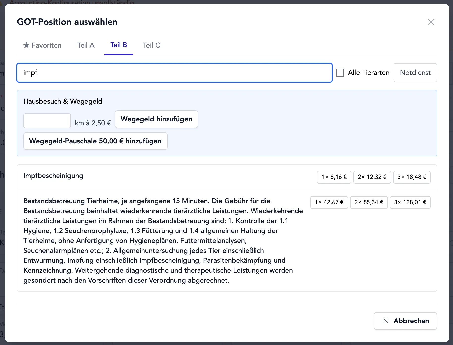 GOT-Abrechnung integriert