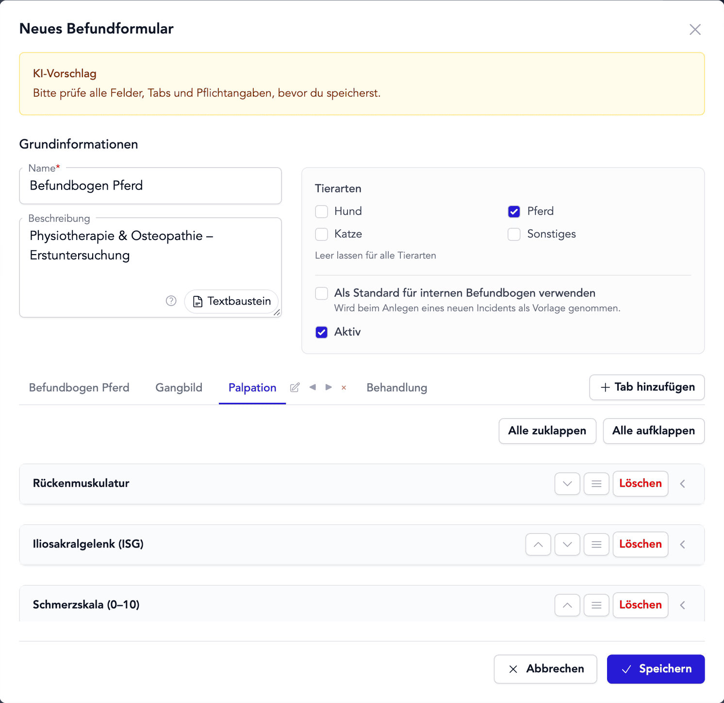 Formular-Import in TheraTap: aus einem hochgeladenen Befundbogen wird ein digitales Formular