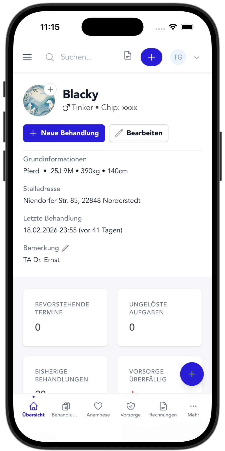 TheraTap-App: Tierakte