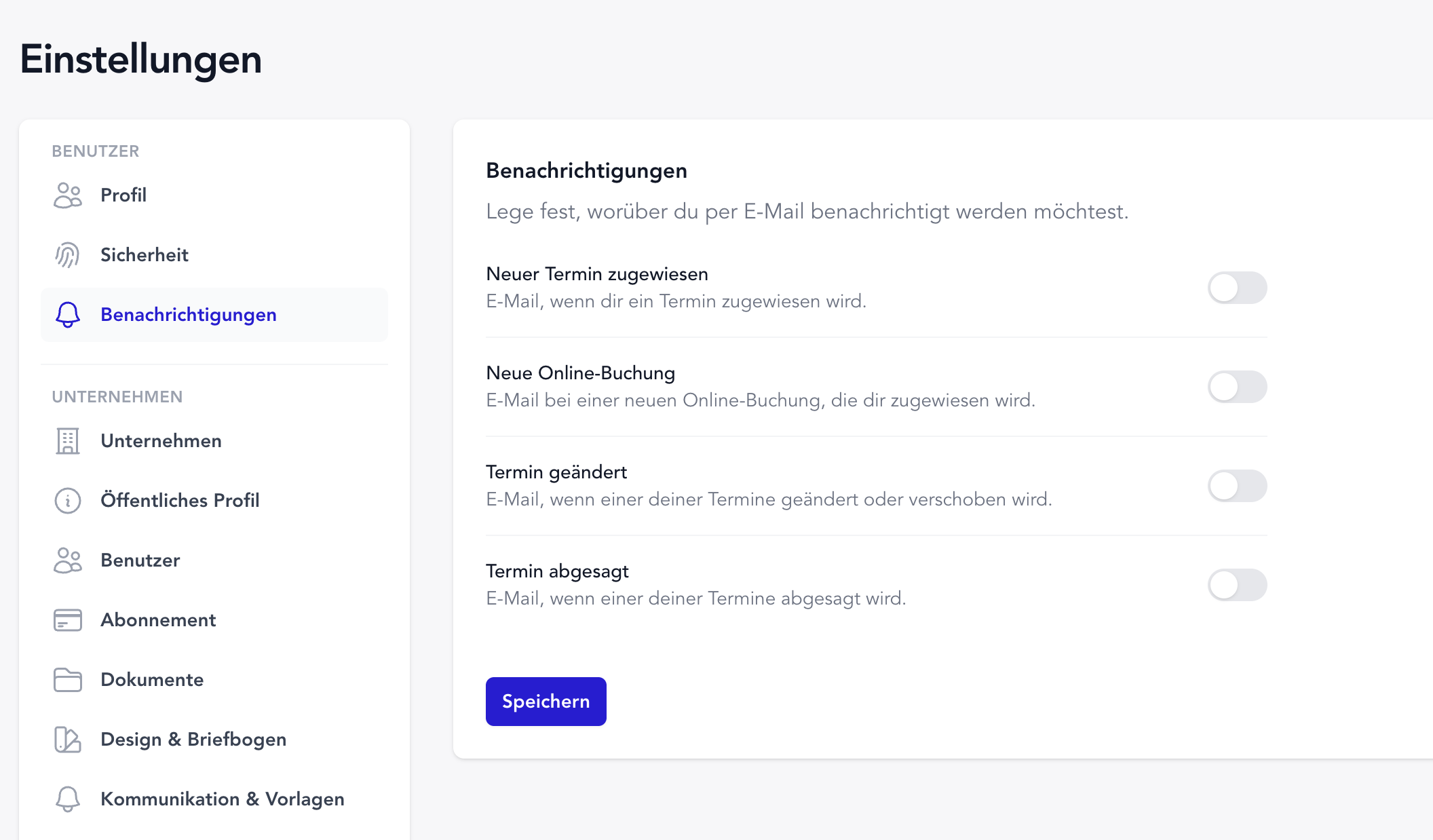 Meine Benachrichtigungen: Termin-Updates per E-Mail